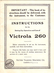 Victor Victrola 260 Instruction Book