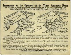 Victor Victrola Semi-Automatic Brake Card